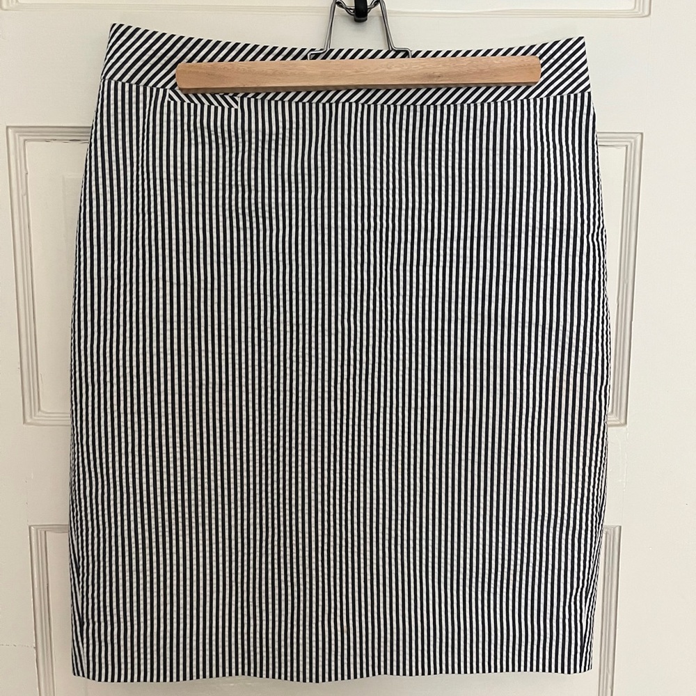 J. Crew Cotton Striped Pencil Skirt